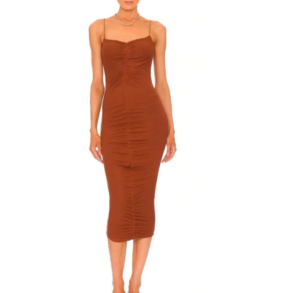 Enza Costa Rich Brown Midi Dress